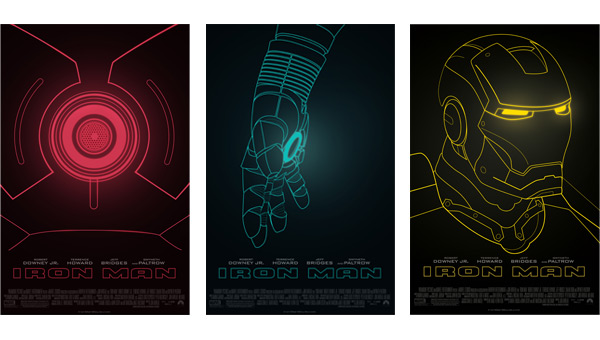 three Ironman posters