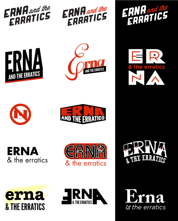 Various Erna and the Erratics logos