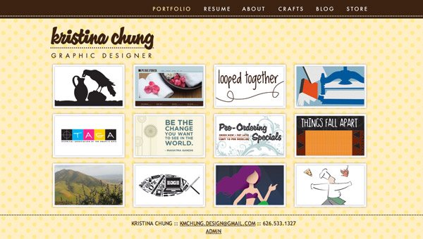 Home page of Kristina Chung website