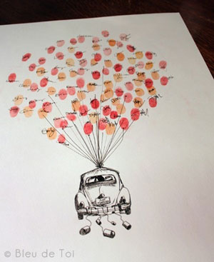 thumb print balloon guest book